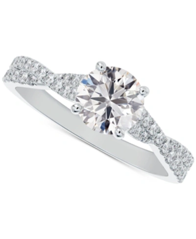 De Beers Forevermark Portfolio By  Diamond Round-cut Twisted Pave Engagement Ring (7/8 Ct. T.w.) In 1 In White Gold