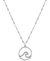 GIANI BERNINI CUBIC ZIRCONIA WAVE PENDANT NECKLACE IN STERLING SILVER, 16" + 2" EXTENDER, CREATED FOR MACY'S