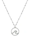 Giani Bernini Cubic Zirconia Wave Pendant Necklace In Sterling Silver, 16" + 2" Extender, Created For Macy's In Sterling Silver