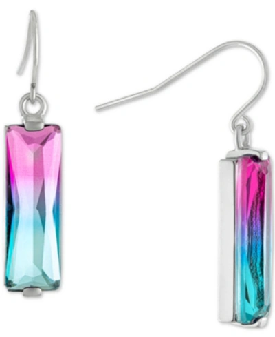 Giani Bernini Fine Ombre Crystal Drop Earrings In Sterling Silver, Created For Macy's In Pink  Blue