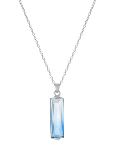 Giani Bernini Ombre Crystal Pendant Necklace In Sterling Silver, 16" + 2" Extender, Created For Macy's