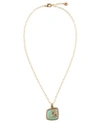 Barse Boulder Bronze And Genuine Turquoise Pendant On Chain Necklace In Turquoise