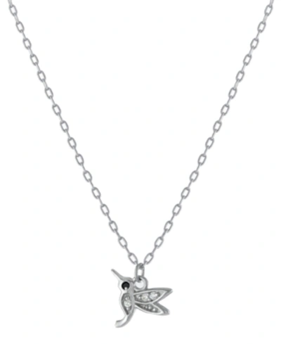 Giani Bernini Cubic Zirconia Hummingbird Pendant Necklace In Sterling Silver, 16" + 2" Extender, Created For Macy'