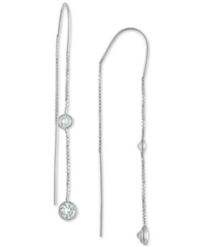 Giani Bernini Cubic Zirconia Bezel Threader Earrings In Sterling Silver, Created For Macy's