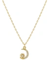 GIANI BERNINI CUBIC ZIRCONIA MOON & STAR PENDANT NECKLACE IN GOLD-PLATED STERLING SILVER, 16" + 2" EXTENDER, CREAT