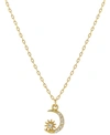 Giani Bernini Cubic Zirconia Moon & Star Pendant Necklace In Gold-plated Sterling Silver, 16" + 2" Extender, Creat In Yellow