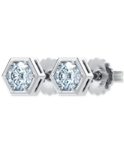 De Beers Forevermark Portfolio By  Diamond Honeycomb Stud Earrings (1/2 Ct. T.w.) In White Gold