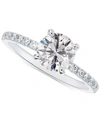 DE BEERS FOREVERMARK PORTFOLIO BY DE BEERS FOREVERMARK DIAMOND SOLITAIRE ROUND-CUT PAVE ENGAGEMENT RING (3/4 CT. T.W.) IN