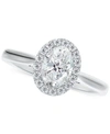 De Beers Forevermark Portfolio By  Diamond Oval Halo Engagement Ring (5/8 Ct. T.w.) In 14k White Gold In White Gold