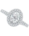 DE BEERS FOREVERMARK PORTFOLIO BY DE BEERS FOREVERMARK DIAMOND OVAL HALO ENGAGEMENT RING (1-1/2 CT. T.W.) IN 14K WHITE GO