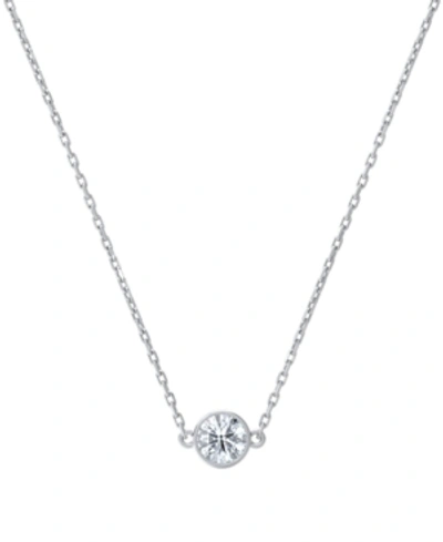 De Beers Forevermark Portfolio By  Diamond Bezel Pendant Necklace (1/10 Ct. T.w.) In 14k White Or Yel In White Gold