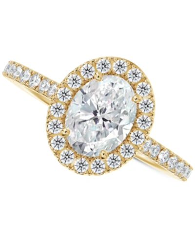 De Beers Forevermark Portfolio By  Diamond Oval Halo Engagement Ring (1 Ct. T.w.) In 14k Gold In Yellow Gold