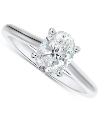 De Beers Forevermark Portfolio By  Diamond Oval-cut Cathedral Solitaire Engagement Ring (5/8 Ct. T.w. In White Gold
