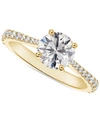 DE BEERS FOREVERMARK PORTFOLIO BY DE BEERS FOREVERMARK DIAMOND ROUND-CUT SOLITAIRE TAPERED PAVE ENGAGEMENT RING (1-1/10 C