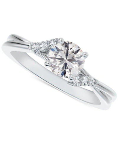 De Beers Forevermark Portfolio By  Diamond Round-cut Twisted Band Engagement Ring (3/4 Ct. T.w.) In 1 In White Gold