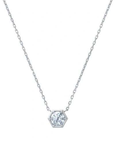 De Beers Forevermark Portfolio By  Diamond Honeycomb Solitaire Pendant Necklace (1/2 Ct. T.w.) In 14k In White Gold