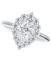 DE BEERS FOREVERMARK PORTFOLIO BY DE BEERS FOREVERMARK DIAMOND PEAR HALO ENGAGEMENT RING (3/4 CT. T.W.) IN 14K WHITE GOLD