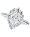 De Beers Forevermark Portfolio By  Diamond Pear Halo Engagement Ring (3/4 Ct. T.w.) In 14k White Gold In White Gold