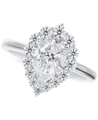 De Beers Forevermark Portfolio By  Diamond Pear Halo Engagement Ring (3/4 Ct. T.w.) In 14k White Gold