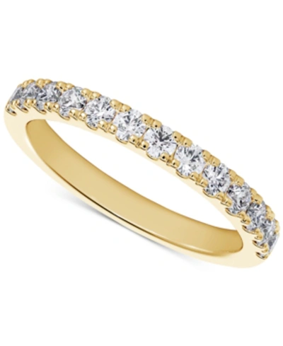 De Beers Forevermark Portfolio By  Diamond French Pave Wedding Band (1/2 Ct. T.w.) In 14k White, Yell In Yellow Gold