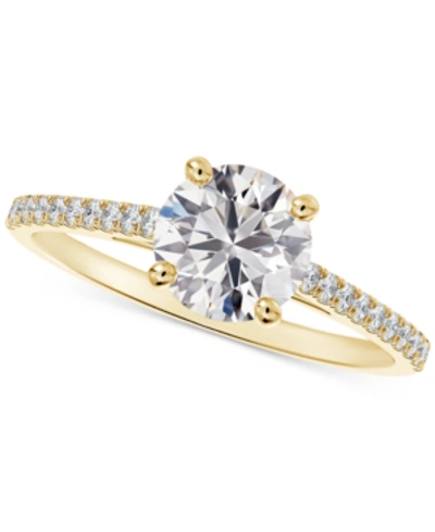 De Beers Forevermark Portfolio By  Diamond Cathedral Pave Band Engagement Ring (5/8 Ct. T.w.) In 14k In Yellow Gold
