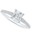 DE BEERS FOREVERMARK PORTFOLIO BY DE BEERS FOREVERMARK DIAMOND CUSHION-CUT CATHEDRAL SOLITAIRE & PAVE ENGAGEMENT RING (5/