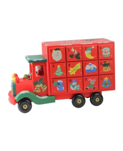 Northlight 14" Children's Advent Calendar Red Storage Truck Christmas Decoration