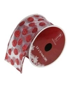 Northlight Silver And Red Glittering Polka Dots Wired Christmas Craft Ribbon 2.5" X 10 Yards In White