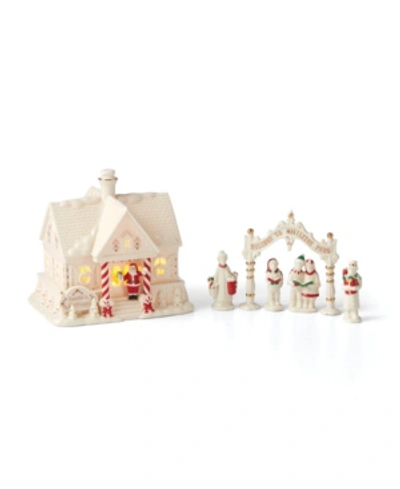 Lenox Mistletoe Park Light-up Cottage And Carolers Figurine, Set Of 6 In Multi And Ivory