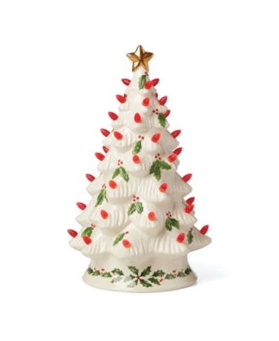 Lenox Treasured Traditions Holiday Light-up Tree In Ivory