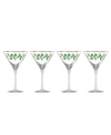 Lenox Holiday Decal Martini Glass, Set Of 4 In Red And Green