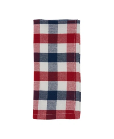 Saro Lifestyle Gingham Check Napkin Set Of 4 In Multi