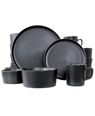 Elama Luxmatte Matte Dinnerware Set Of 20 Pieces In Black