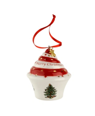 Spode Christmas Tree Cupcake Ornament In Green