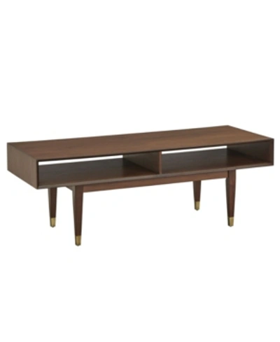 Buylateral Angelo Home Janice Mid-century Cocktail Table In Dark Brown