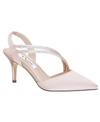 Nina Tansy-fy Womens Pumps Embellished Pointed Toe Heels In Pearl Rose Satin