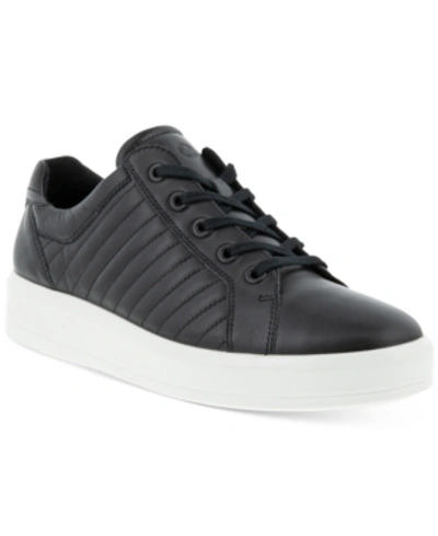 Ecco Soft 9 Quilted Leather Sneaker In Black