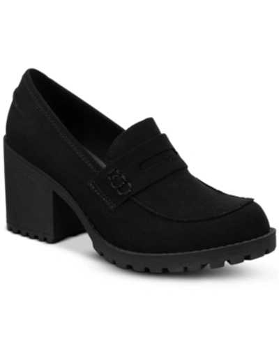 Sun + Stone Maycee Lug Sole Loafers, Created For Macy's In Black