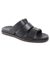 Bruno Magli Men's Empoli Three-strap Leather Slide Sandals In Black Leather