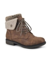 Cliffs By White Mountain Duena Faux Shearling Trimmed Hiking Boot In Olive Fabric Fleece