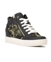 Nine West Women's Tons High Top Hidden Wedge Sneakers Women's Shoes In Black, Camo