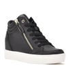 Nine West Tons 3 Womens Faux Leather High Top Casual And Fashion Sneakers In Black