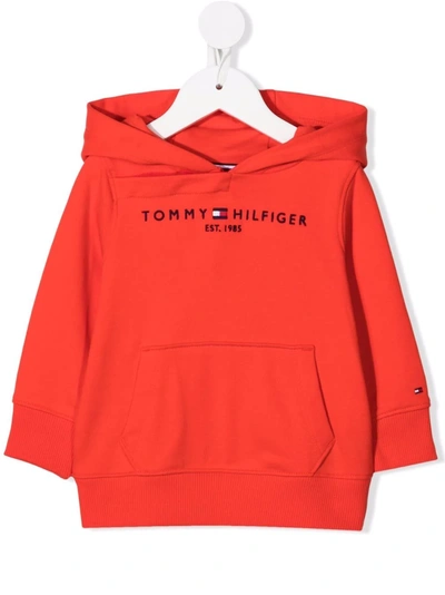 Tommy Hilfiger Junior Babies' Logo-print Pullover Hoodie In 红色