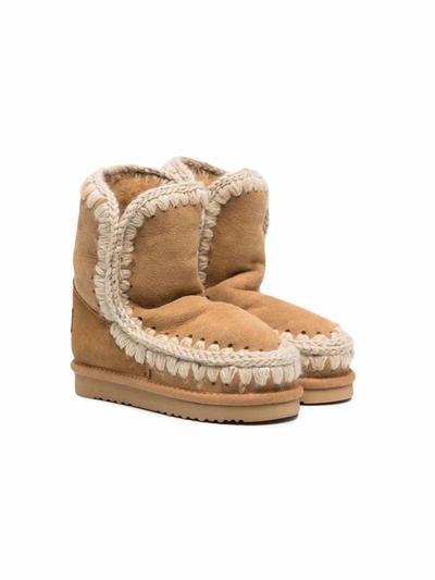 Mou Slip-on Shearling-lined Boots In 褐色