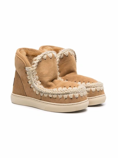 Mou Slip-on Suede Boots In 褐色