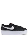 Nike Court Vision Alta Platform Leather Sneakers In Black In Black & White