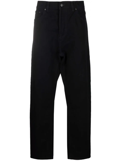 Carhartt Mid-rise Straight-leg Trousers In Black