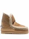 Mou Women's Eskimo Inner Wedge Short Boots In Silky Bronze In Braun