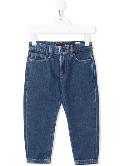 Tommy Hilfiger Junior Kids' Slim-cut Denim Jeans In Blue