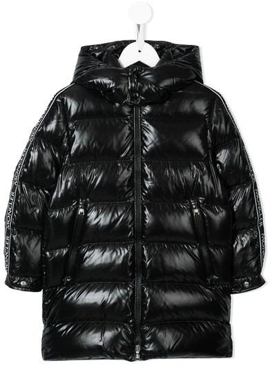 Moncler Kids' Hooded Padded Coat In Black